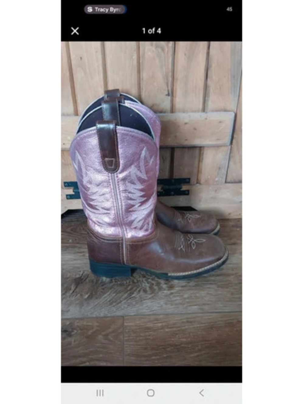 Shyanne size 5 stylish pink cowgirl boots